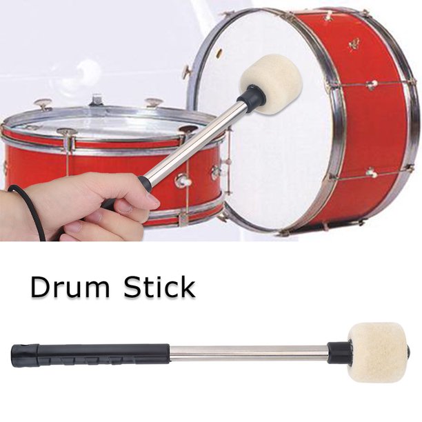 OTVIAP Durable Bass Drum Mallet Drumstick with Wool Felt Head