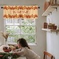 thumbnail image 6 of Fall Window Valance Rod Pocket Kitchen Curtain Short Panels, Farm Pumpkin Maple Leaf Valance Curtains, Watercolor Orange Window Treatments Drapes for Living Room Bedroom Thanksgiving Decor, 6 of 6