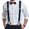 thumbnail image 6 of Buyless Fashion Suspenders for Men - 48" Elastic Adjustable Straps 1 1/4" - X Shape - 5133-Black, 6 of 6