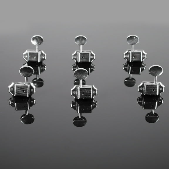 HORIALENCE Guitar Tuner Pegs Tunning Peg Metal Silver 6Set 1.5 x 1.1 x 1.5in