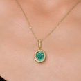 thumbnail image 3 of Gem Stone King 6.41 Ct Oval Green Malachite 18K Yellow Gold Plated Silver Pendant with Chain, 3 of 6