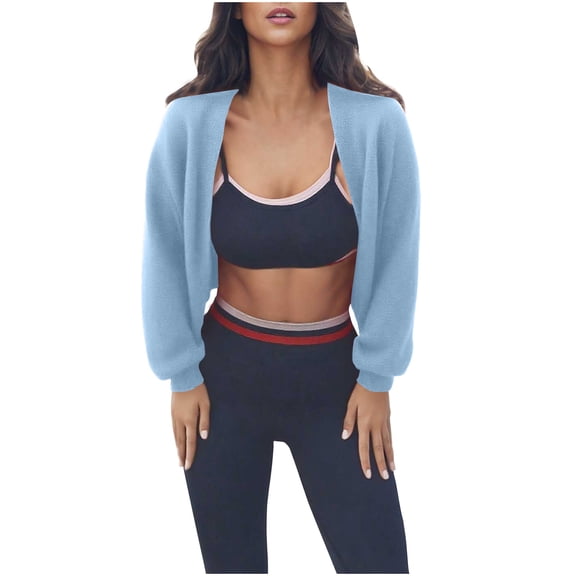 jobturf Bolero for Women Holiday Party Open Front Cardigan Long Sleeve Going Out Cropped Jacket Fall Spring Fashion Lightweight Sweaters Shrug