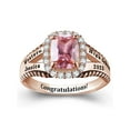 thumbnail image 2 of Mementos PJM Custom Class Rings Sterling Silver for Women High School & College Graduate-Rose Gold, 2 of 4