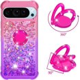 thumbnail image 2 of Gradient Quicksand Case for Google Pixel 9 Pro/Pixel 9 2024 with Ring Kickstand, Bling Sparkle Colorful Liquid Glitter Cover Case for Google Pixel 9 Pro. JB-Pink Purple, 2 of 14