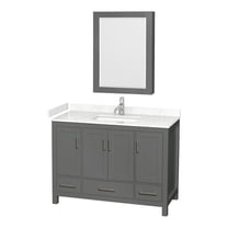 Wyndham Collection Sheffield 48" Wood Single Bathroom Vanity in Chrome/Dark Gray