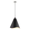 thumbnail image 3 of 60/7472-Nuvo Lighting-Tango - 1 Light Small Pendant In Mid-Century Modern Style-16 Inches Tall and 7.88 Inches Wide-Matte Black/Polished nickel Finish, 3 of 4