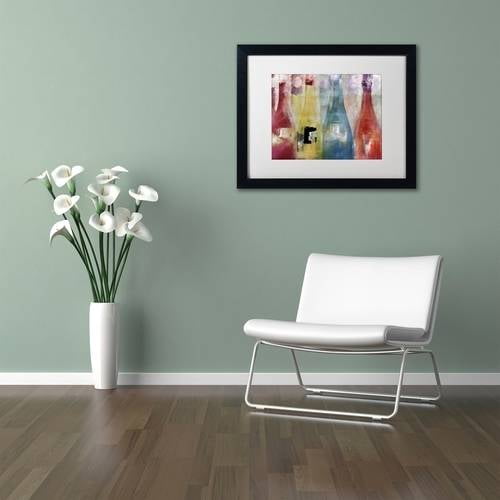Trademark Fine Art "Bouteilles II" Canvas Art by Color Bakery White Matte, Black Frame
