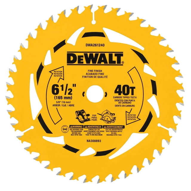 Hoja de sierra circular DEWALT DWA261240 40T 165 mm