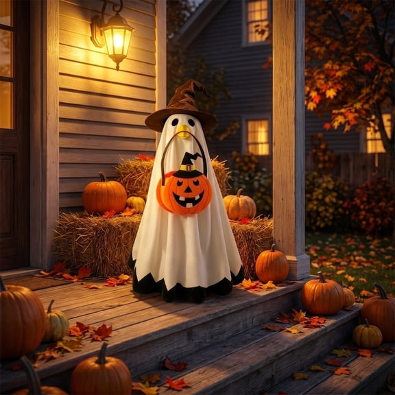 Porch Goose Outfits, Goose Outfits, Halloween Porch Goose Outfit 24 Inch Goose Clothes Halloween Outdoor Decorations for Front Porch Lawn Yard Ghost Themed Party, 1 Pack