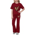 thumbnail image 6 of EnJoCho Preschool Girls Matching Shirt and Shorts Set for First Day of School Girls Summer Clothes Leopard Print Short Sleeve Crewneck T-Shirts and Elastic Waist Casual Pants 2 Pcs Outfits, 6 of 9