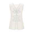 thumbnail image 6 of Camisole Tops for Women Bowknot Backless Crewneck Shirt Sleeveless Color Block Cute Summer Trendy Going Out Tank Tops, 6 of 7