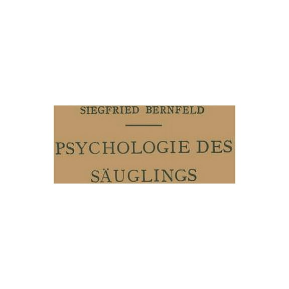 Psychologie Des SÃ¤uglings, (Paperback)