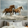 thumbnail image 2 of Creowell  Galloping Horse Tapestry Horses Running in Sea Water Wall Hanging Animal Tapestries for Bedroom Living Room Dorm Decor,Multi Size Painting, 2 of 6
