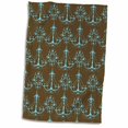 thumbnail image 2 of 3D Rose Chic Bleu et Marron Lustres Serviette, 15 Pouces x 22 Pouces, 2 of 2