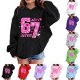 thumbnail image 1 of 67 Niños con capucha Niñas 6 7 Meme Sudadera cómoda manga larga Suéteres divertidos 6 7 Número impreso Novedad manga larga con capucha Suéter de moda cómodo once once hoodie (Azul celeste,9-10 años), 1 of 5