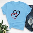 thumbnail image 1 of QIPOPIQ T-Shirts Graphiques pour Femmes Saint-Valentin Manches Courtes Chemises Imprimées Cœur Blouse Tops Liquidation, 1 of 6