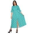 thumbnail image 1 of Moomaya Kurtis Imprimés à Fente Frontale en Ligne A pour Femmes, Manches Courtes, Kurta d'Été, 1 of 5