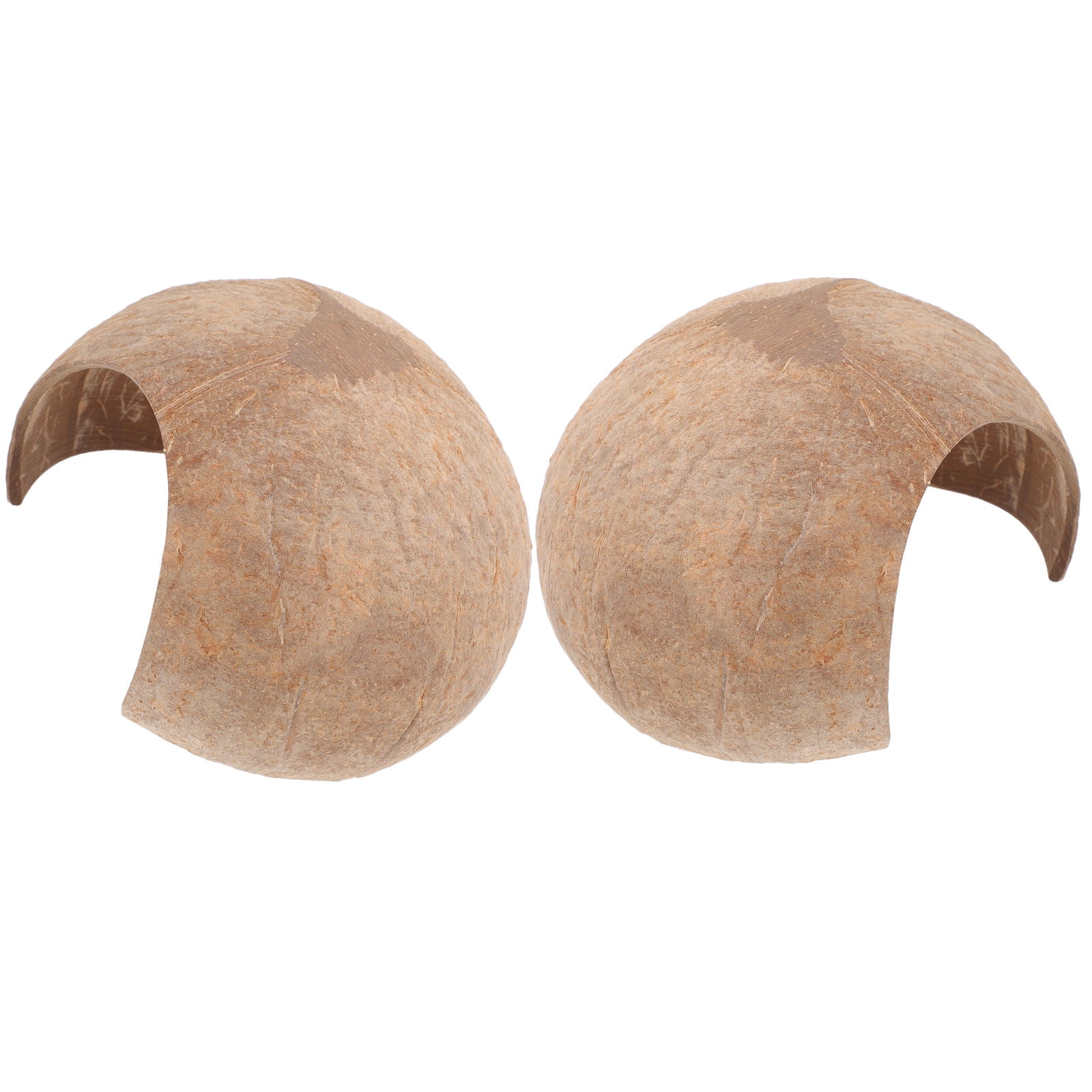OULII 2pcs Geckos Hidden House Coconut Shell Shrimp Caves for Reptile Supplies
