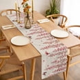 thumbnail image 3 of Table Runner 36 Inches Long for Kitchen Dining, Butterfly Flower Dresser Scarf Farmhouse, Dining Table Decorations for Wedding/Parties, Farmhouse Country Pink Floral on Linen 13 x 36 In, 3 of 8