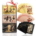 thumbnail image 1 of Magic Kiss - Juego de cartas de póquer con lámina dorada y plateada, resistente al agua, baraja de naipes de plástico, regalo (3 barajas (oro oro rosa negro)), 1 of 5