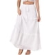 thumbnail image 4 of FALDA MAXI A LINEA PARA MUJERES INSPIRE CHIC, CINTURA ALTA, VOLANTE, CAPAS, CINTURÓN, TEXTURA DE REJILLA, FALDAS LARGAS CASUAL XS BLANCA, 4 of 6