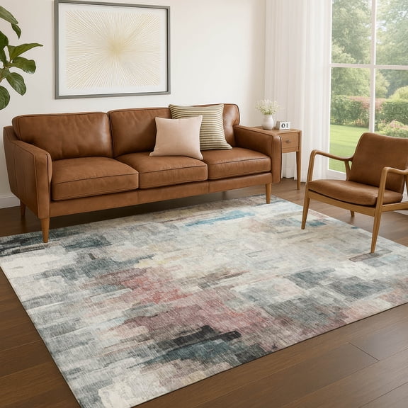 Addison Rugs Chantille Indoor/Outdoor Transitional Abstract Ivory Machine Washable Rectangle Rug, 10' x 14'