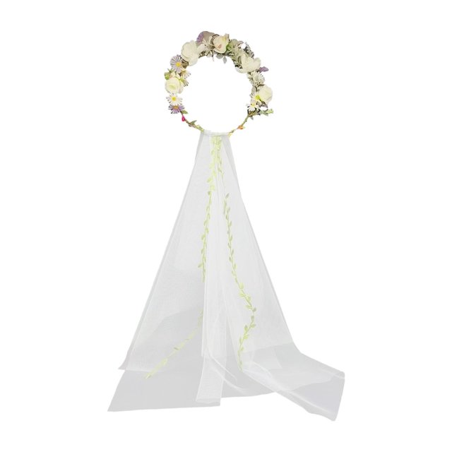 Flower Garland Wedding Bridal , Boho Headpiece Accessory, Flower Crown,