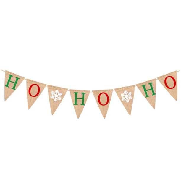 EeaseMX Pancartas navideñas de tela con doble línea y deseos para decorar fiestas.