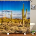 thumbnail image 4 of Cactus Shower Curtain, Succulent Shower Curtain Set, Western Plant Shower Curtains for Bathroom, Waterproof Fabric with 12 Hooks, 72 x 72 Inches, 4 of 6