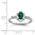 thumbnail image 2 of 925 Sterling Silver Rhodium-plated Created Emerald & Diam. Ring Size: 10; for Adults and Teens; for Women and Men, 2 of 4