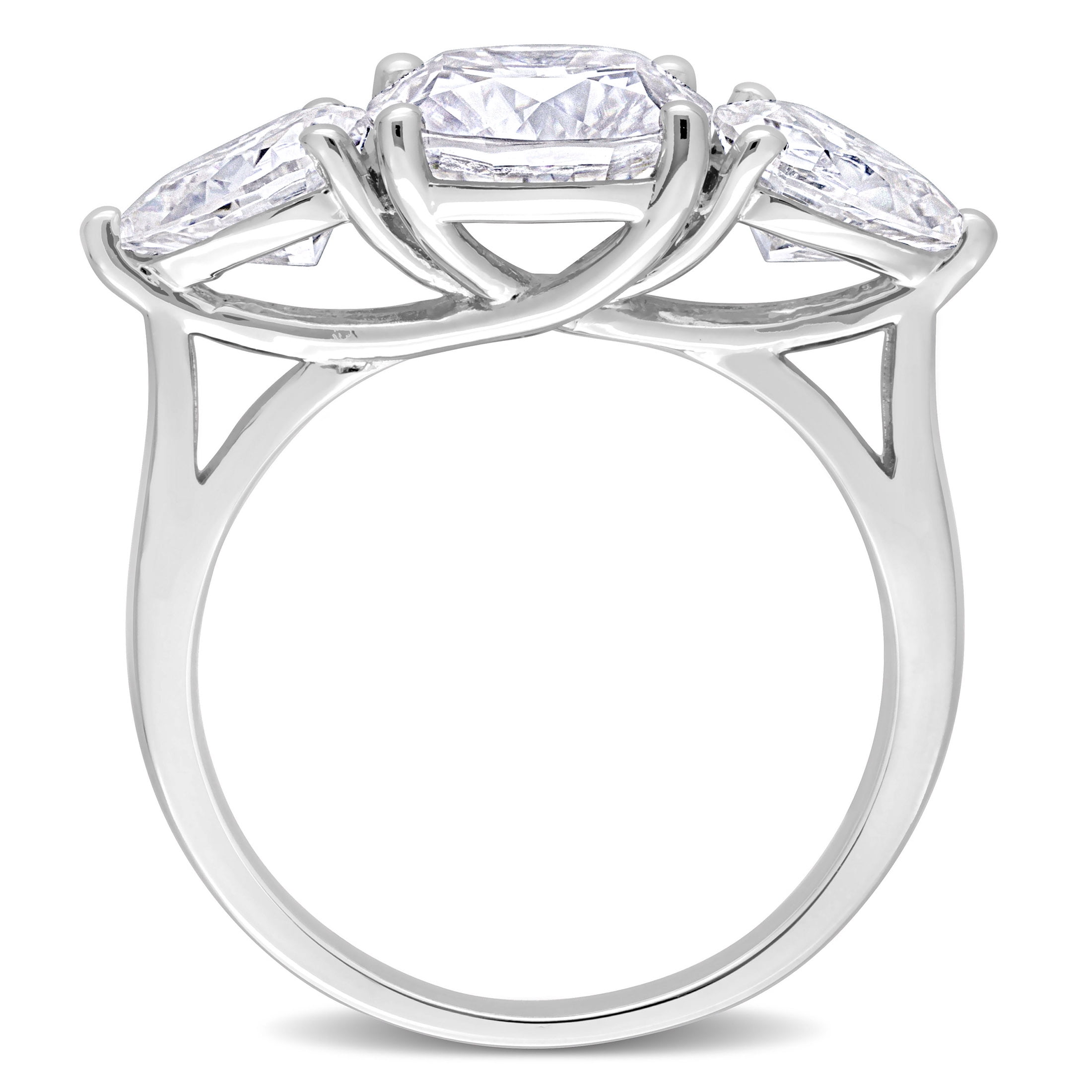 Everly Women's Created Moissanite Sterling Silver Engagement Ring