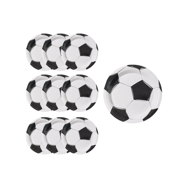 Large Paper Plates Soccer-Themed Disposable 7-In 9-In Paper Plates Paper Cup Tissue Set of Party-Themed Tableware
