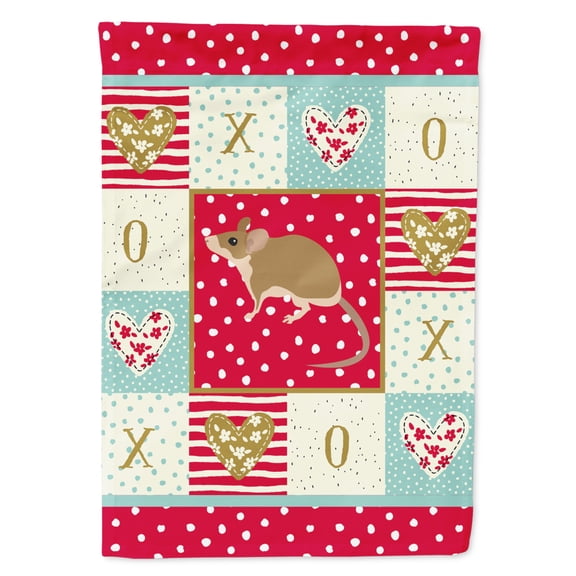 Carolines Treasures CK5453CHF Spiny Mouse Love Flag Canvas House Size Large multicolor