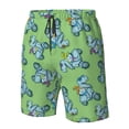 thumbnail image 4 of Cauagu Motorcycle Riding Dinosaur Print Men's Swim Trunks,Hawaiian Bathing Suit Swimsuits Beach Shorts with Pockets for Men Quick Dry Swimming Board Shorts-X-Large, 4 of 6