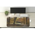 thumbnail image 2 of Autumn Computer Mouse Pad, Rainy Gloomy Day Forest Path with Leafless Trees Art Photograph, Rectangle Non-Slip Rubber Mousepad X-Large, 35" x 15" Gaming Size, Seal Brown Marigold, by Ambesonne, 2 of 2