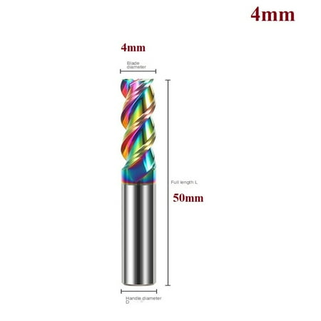 

Colorful End Mill Aluminium HRC55 3F Milling Cutter Acrylic Wood CNC Endmils
