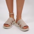 thumbnail image 6 of Rexoro Women Breathable Knit Slippers Lightweight Non-Slip Sandals Slip On Shoes Indoor Outdoor Summer Casual Daily Wear Khaki 6.5, 6 of 6