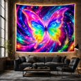 thumbnail image 6 of Large Cosmic Butterfly with Swirling Galaxy Nebula Background, Mystical Psychedelic for Space Lovers, Vibrant Celestial Wall Art, Halloween Gift Tapestry Wall Hanging for Bedroom and Living Room, 6 of 7