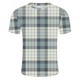 thumbnail image 4 of ohmzyzo Mens Plaid T-Shirts Short Sleeve Tops Crewneck Undershirt Casual Basic Tees Breathable Summer Slim Fit Tops Athletic Training Tees Gray 3XL, 4 of 4
