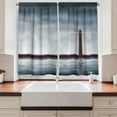 thumbnail image 2 of Ambesonne Lighthouse Kitchen Curtains, Marine Life Theme, 55"x39", Bluegrey Chocolate, 2 of 3