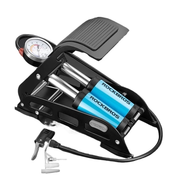 ROCKBROS Bike Foot Air Pump with Precision Pressure Gauge Portable Tires 160 PSI Fits Presta/Schrader Valve