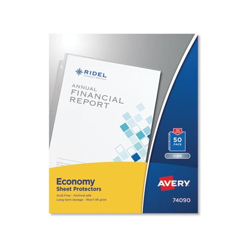 Top-Load Sheet Protector Economy Gauge, Letter, Clear, 50/Box