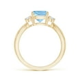 thumbnail image 2 of Angara Natural 1.4 Ct. Aquamarine with Diamond Solitaire Ring in 14K Yellow Gold for Women (Ring Size: 3), 2 of 9