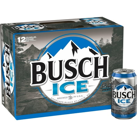 Busch Ice American Lager Beer 12 pack 12 fl oz Aluminum Cans 5.9% ABV