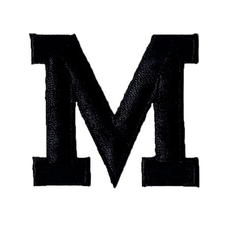 Alphabet Letter  M  Color Black  2" Block Style  Iron On
