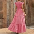 thumbnail image 3 of WILLBEST Vestidos Casuales para Mujer Verano Frontera Comercio Exterior Ropa Europea y para Mujer 2023 Vestido Bohemio de Manga Corta con Falda Larga y Cuello En V Estampado Mediana​​, 3 of 3