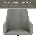 thumbnail image 3 of Cabot Modern Mid Back Leather Box Chair in Light Gray Leather, 3 of 3