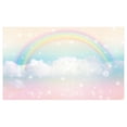 thumbnail image 4 of Fantasy World Ceramic Toothbrush Holder, Rainbow Silhouette over Fluffy Clouds, Decorative Versatile Countertop for Bathroom, 4.5" X 2.7", Multicolor, 4 of 4