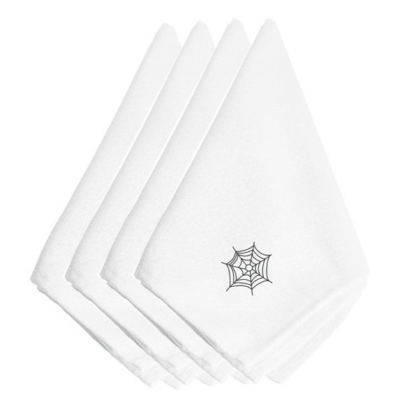 Carolines Treasures EMAI0003NPKE Halloween Spider Web Embroidered Napkins (Set of 4), 20", Multicolor