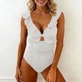 thumbnail image 1 of Trajes de baño para mujer, moda para mujer, color sólido, con cojín en el pecho y sin soporte de acero, traje de baño holgado con cordón dividido, trajes de baño para mujer, trajes de baño para mujer,, 1 of 6